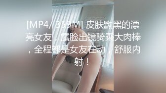 [MP4/ 359M] 皮肤黝黑的漂亮女友，露脸出镜骑乘大肉棒，全程都是女友在动，舒服内射！