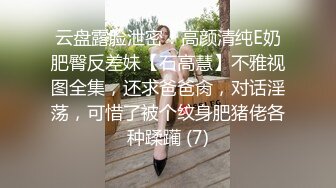 云盘露脸泄密！高颜清纯E奶肥臀反差妹【石高慧】不雅视图全集，还求爸爸肏，对话淫荡，可惜了被个纹身肥猪佬各种蹂躏 (7)