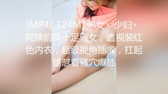 [MP4/ 124M] 熟女丶少妇丶阿姨韵味十足骚女，透视装红色内衣，超级视角插嘴，扛起腿怼着骚穴爆插